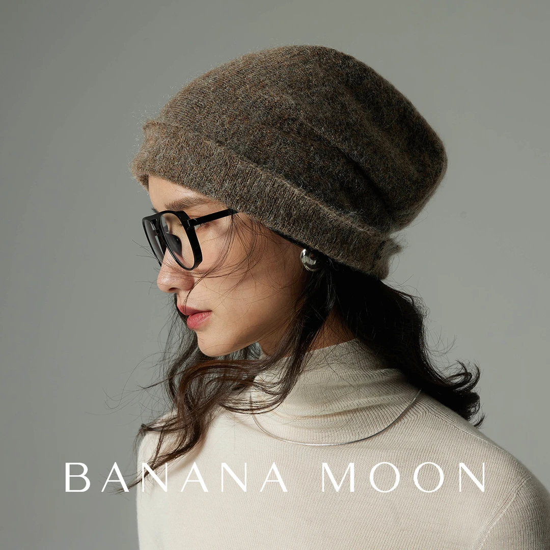 秋冬刚需_秘鲁羊驼南非马海毛混纺_极简慵懒大帽兜丰盈软套头帽