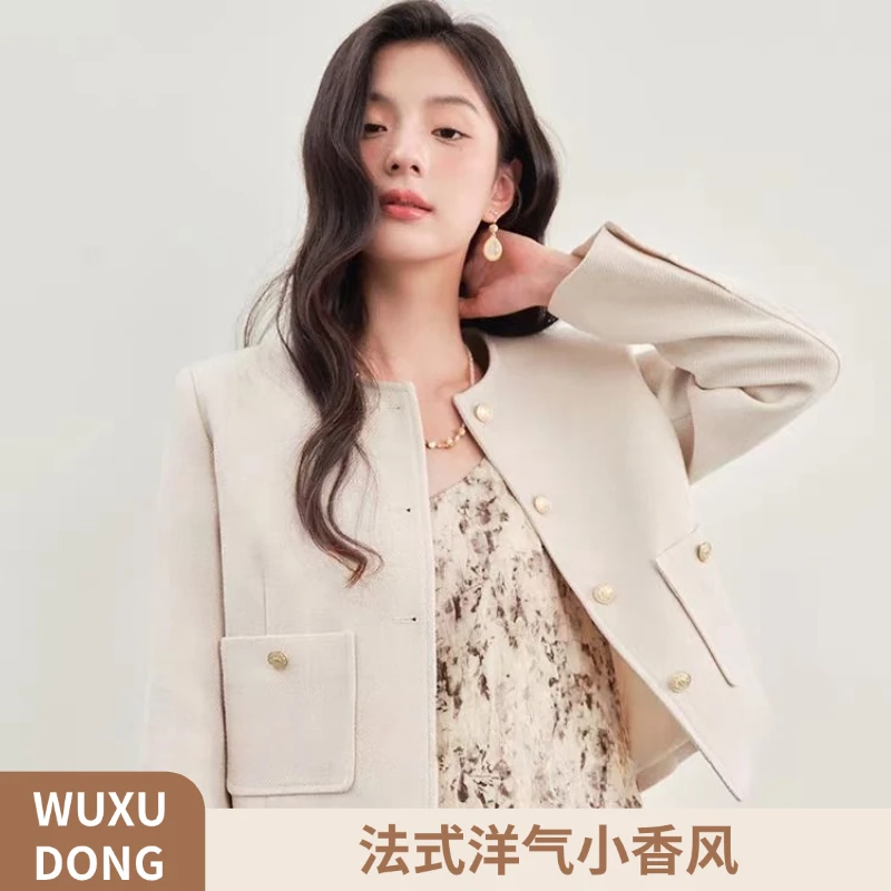 2321新款小香风短款外套轻奢简约百搭双面呢气质高级感上衣时尚