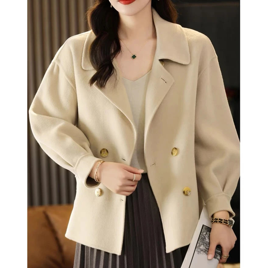 9035【QT】上衣女外套春秋时尚宽松毛呢秋冬小个子百搭短款上衣外套