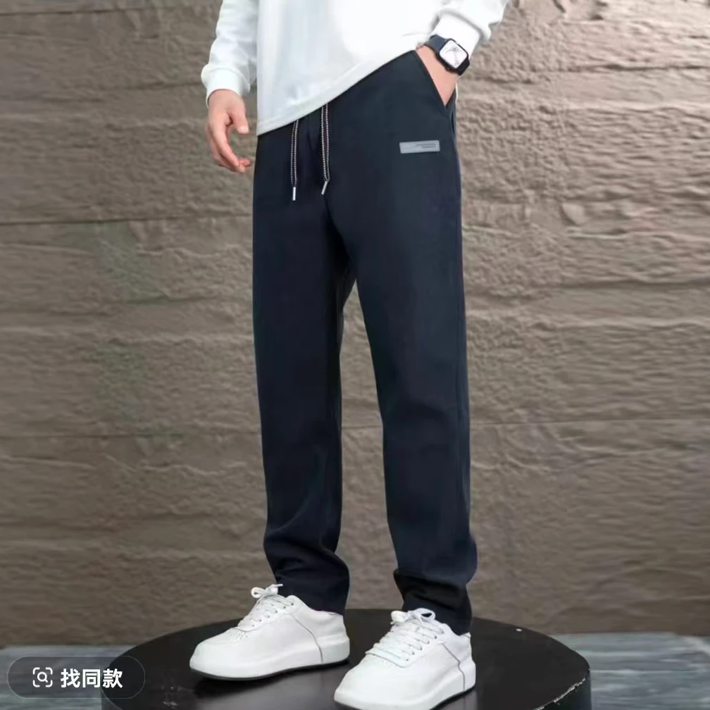 秋冬新款男士博奥绒休闲时尚不起球不褪色百搭直筒裤中老年下装