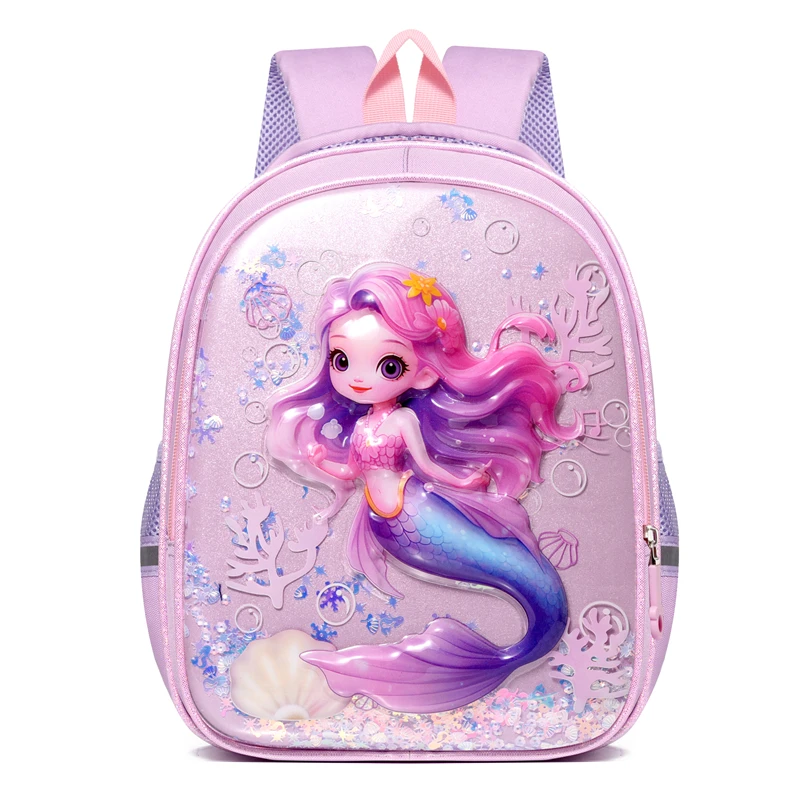 幼儿园3-5岁美人鱼书包女小中大班美乐蒂轻便护脊可爱儿童双肩包4
