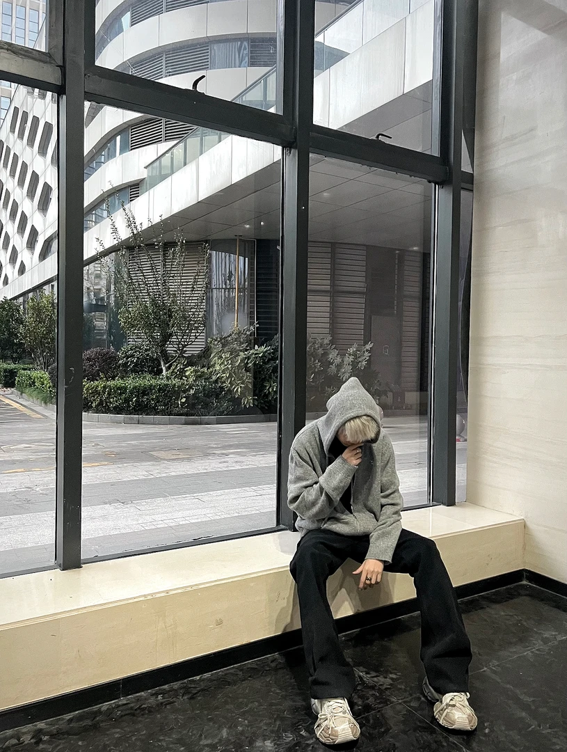 DUTTMOKN巴家bootcut修身显瘦蓝黑色水洗磨毛牛仔裤休闲网红百搭
