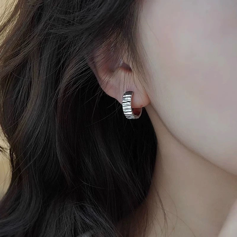 铜合金耳饰 欧比 爆款拉花耳扣大耳垂可带简约日常百搭