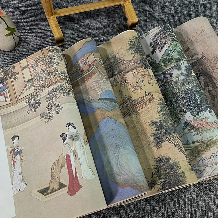 【秀墨文房】微喷蜡染古画条屏宣纸·长卷半生半熟宣纸书法专用纸