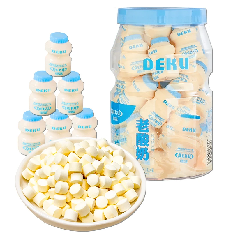 一品奶农老酸奶风味奶片糖儿时怀旧糖果奶瓶糖240g罐装休闲小零食