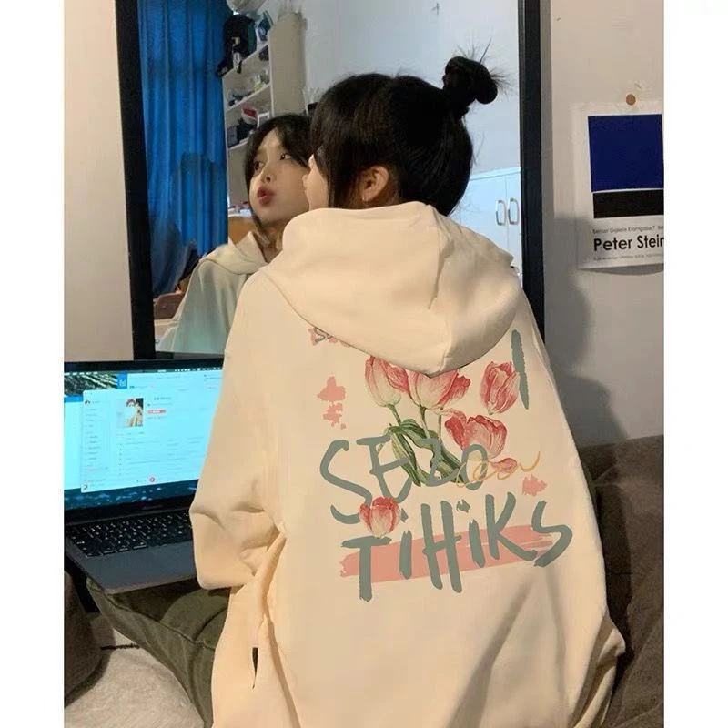 550克重磅纯棉oversize宽松连帽卫衣男女秋季学生韩版情侣外套女
