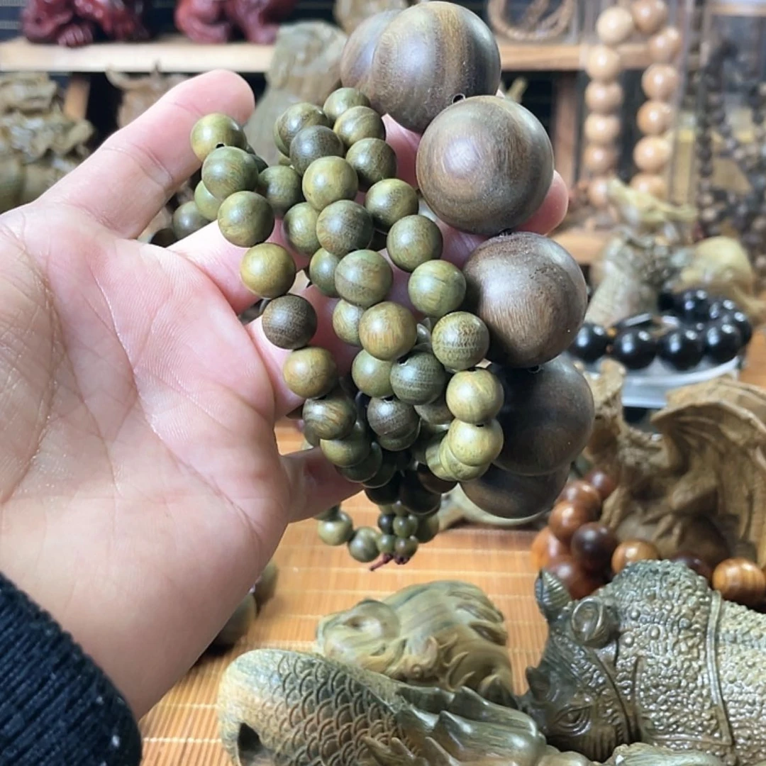 【闪购商品】维腊木（绿檀）手串/手链108*1.0。2.5
