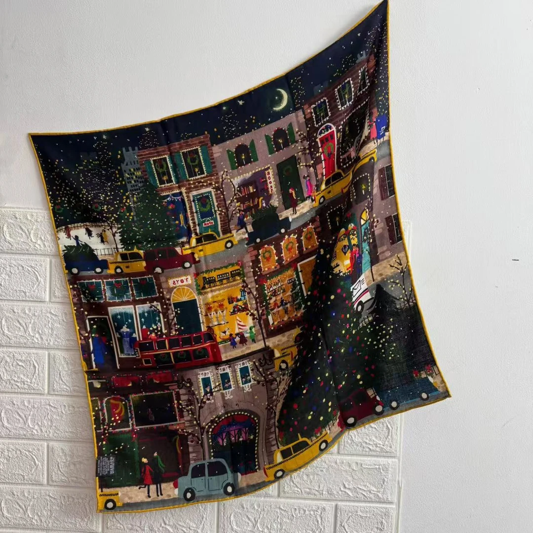 丝纡--圣诞夜    65双面丝毛围巾披肩