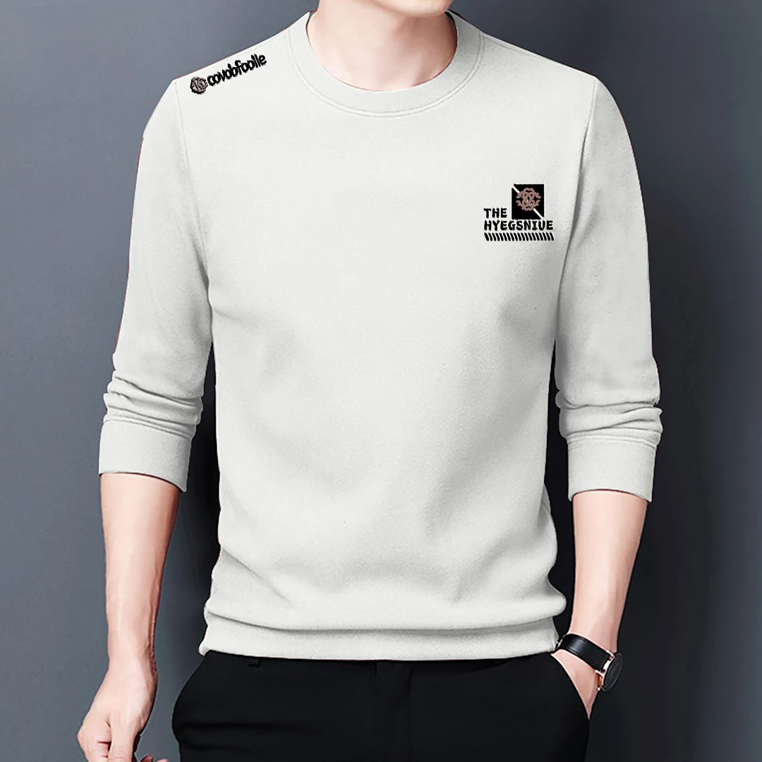 2024春秋新款卫衣男字母印花男士内搭打底衫ins潮牌宽松圆领外套