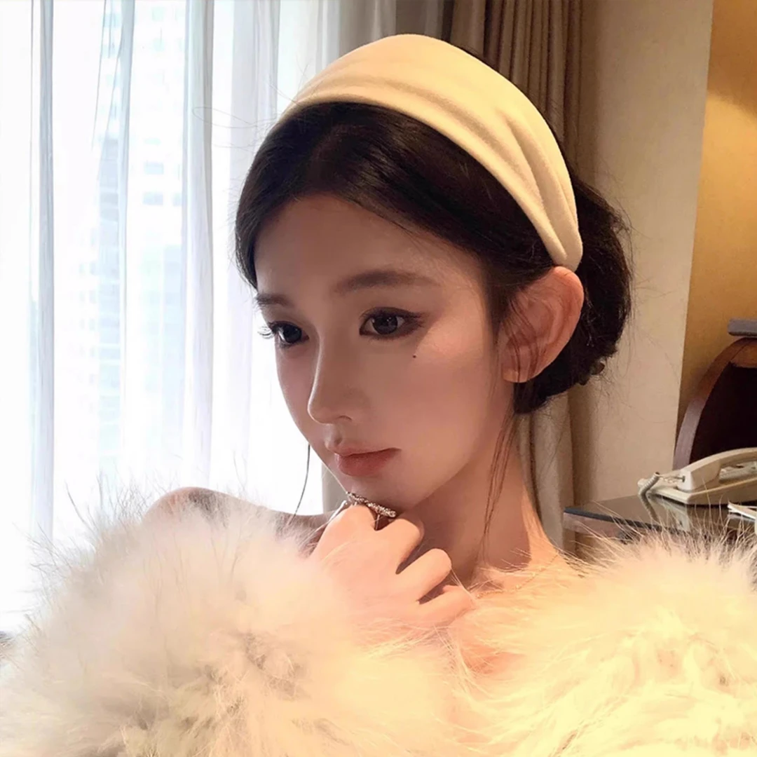 法式纯色宽边高颅顶发箍~ 氛围感气质洋气头箍2025新款百搭发卡女