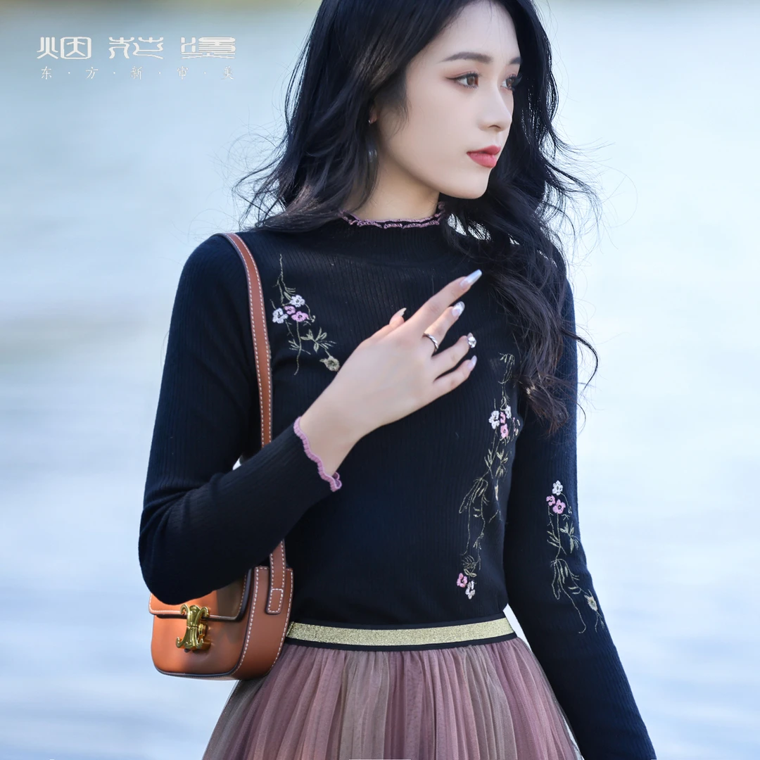 烟花烫烟.时尚套装裙 2025冬季百搭针织衫毛衣半身裙 绮美蓓萌