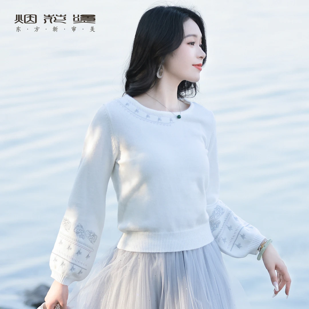 民族风毛衣 2023秋冬季新款时尚百搭小个子甜美套头针织衫 清弥