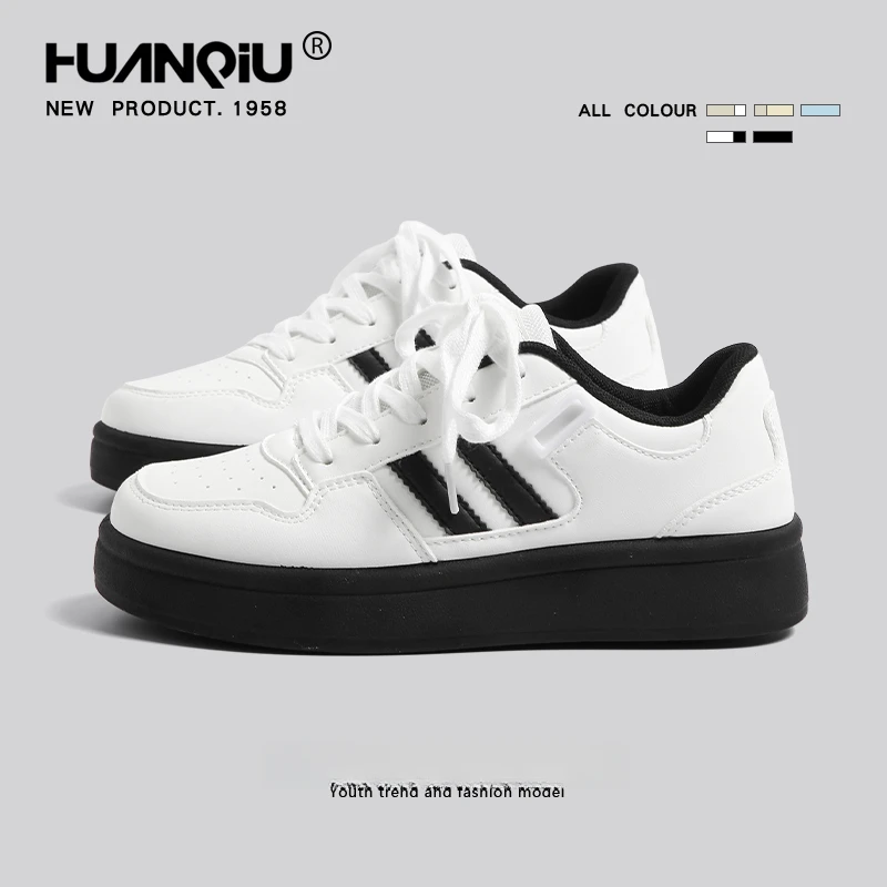 环球港风小众厚底板鞋女ins潮2025年秋季新款学生百搭休闲德训鞋