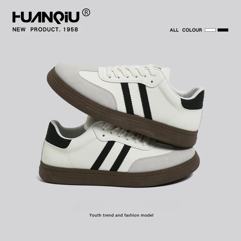 环球德训鞋男款2025年春秋新款复古休闲运动小白鞋轻便潮鞋板鞋