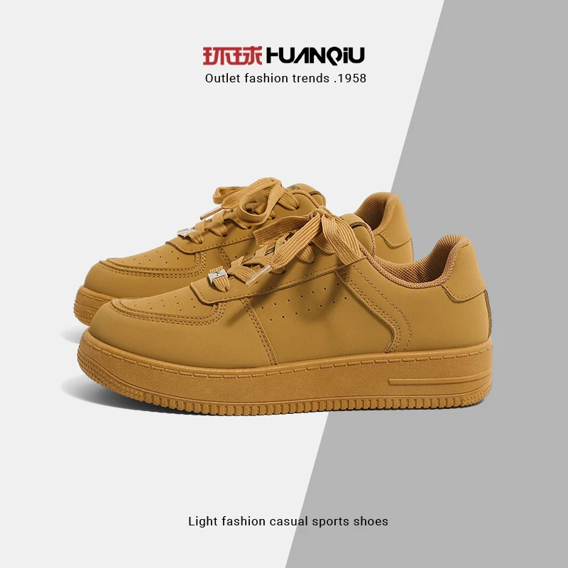 环球秋季女2025春秋季新款学生卡其色经典百搭复古舒适休闲运动鞋
