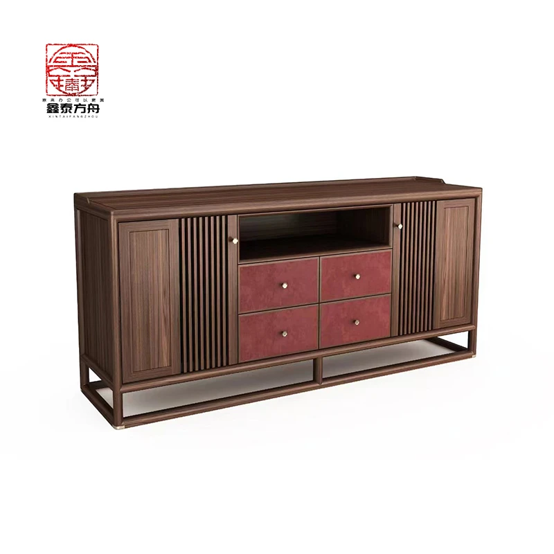 新中式餐边柜乌金木玄关柜客厅实木储物柜酒柜靠墙一体鞋柜装饰柜