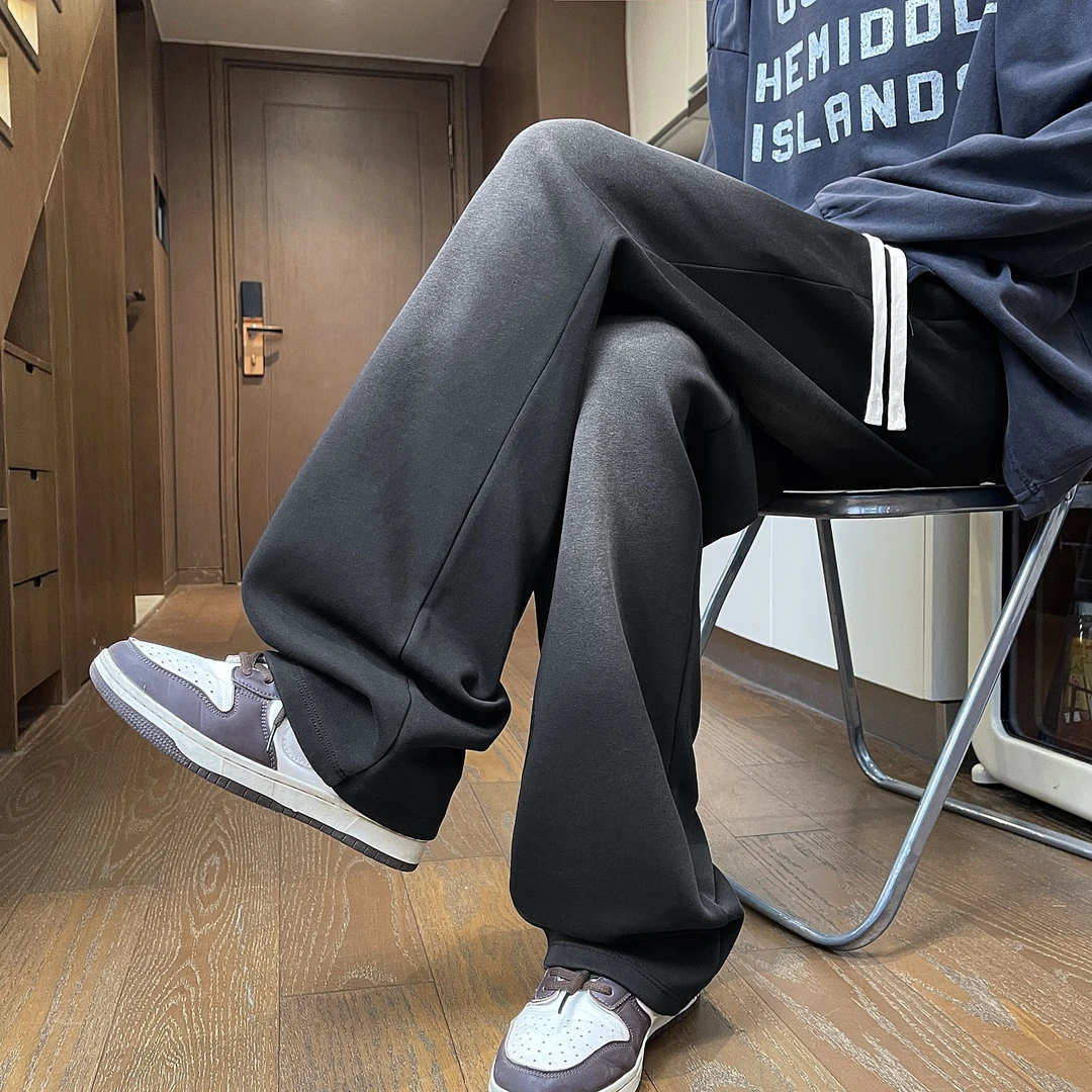 水洗做旧美式高阶百搭宽松显瘦直筒男款休闲裤青少年垂感男士长裤