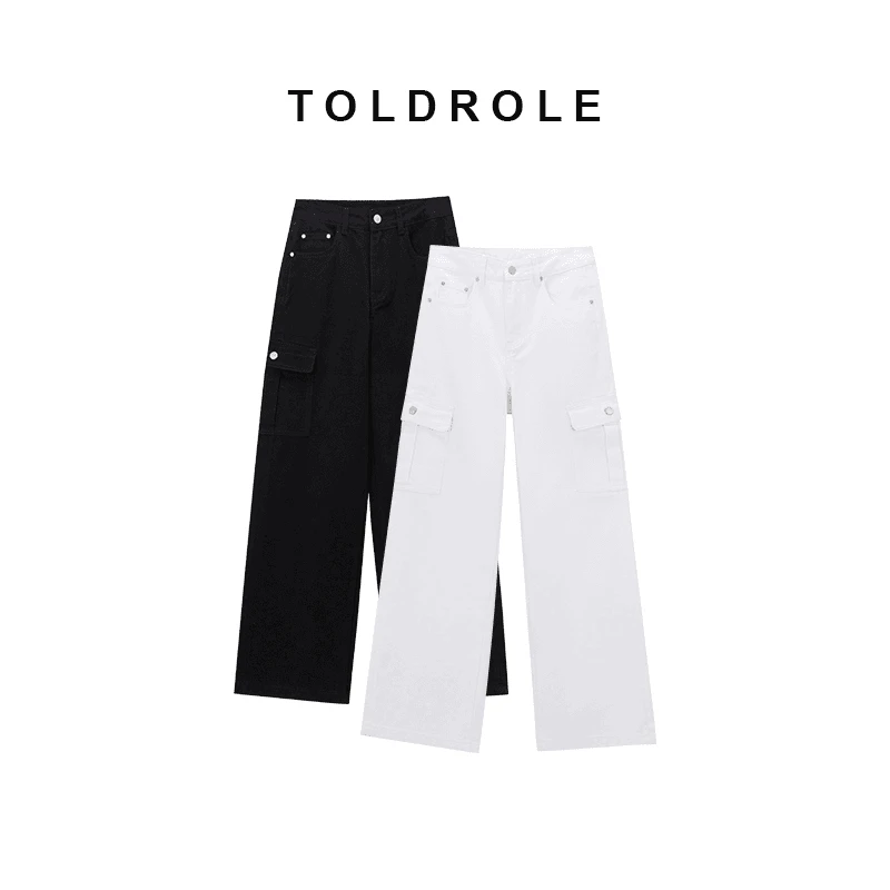 【塔鹿蕾】设计师24年春季百搭新款宽松工装牛仔休闲裤7541/4106