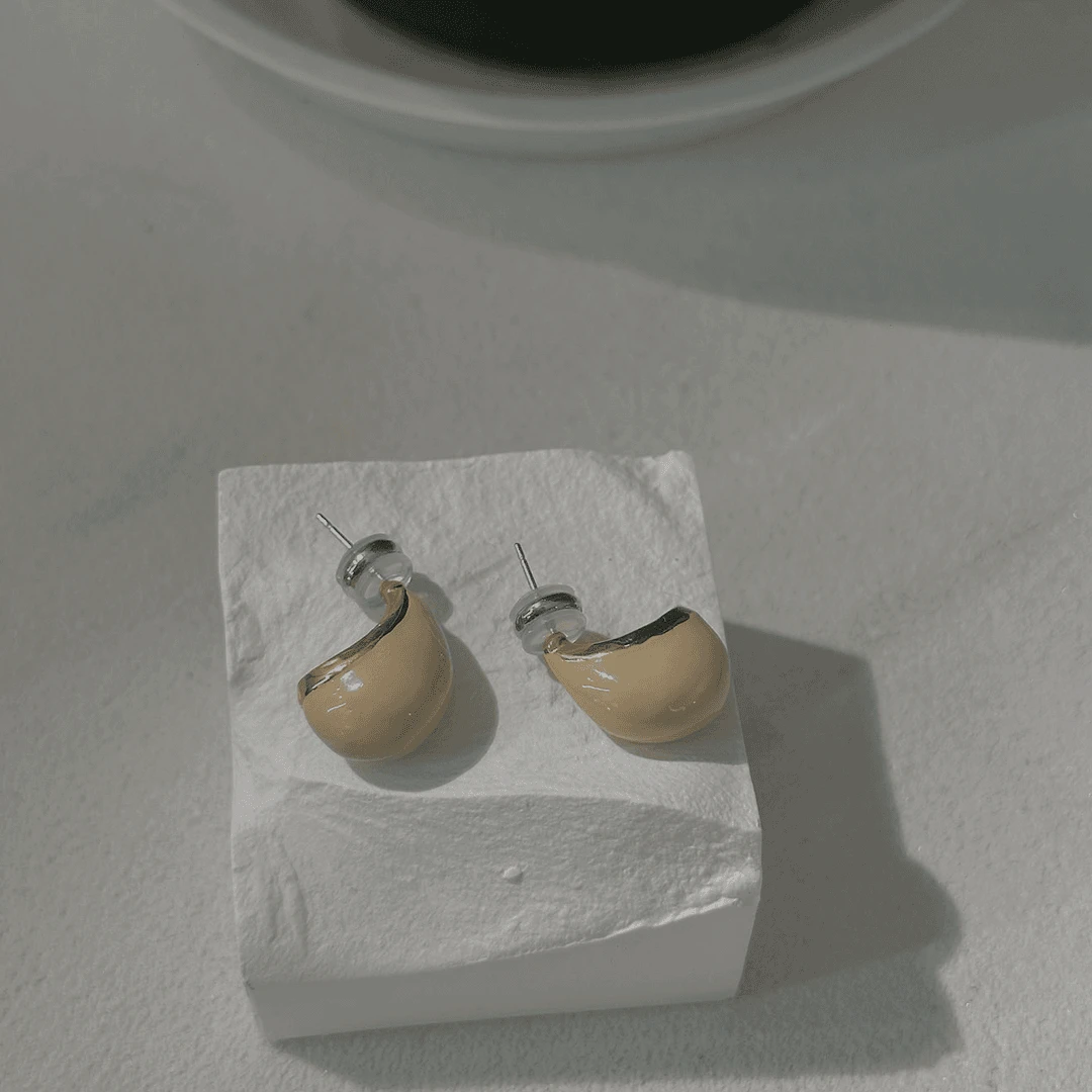 非金属珐琅耳饰 【塔鹿蕾】设计师轻奢时尚新款小众简约珐琅耳环906