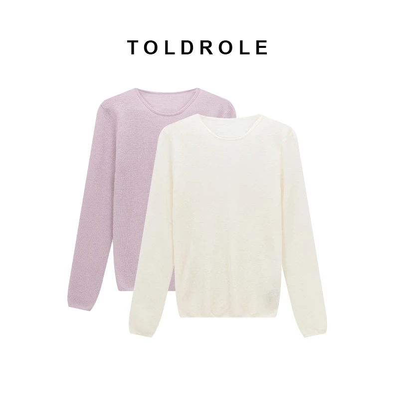 【塔鹿蕾】设计师秋冬圆领长袖简约百搭针织豆豆山羊绒上衣(3125)