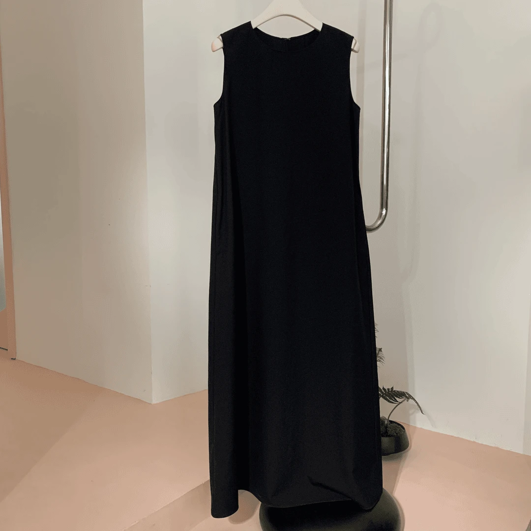 【塔鹿蕾】设计师时尚简约气质显瘦纯色连衣裙12399