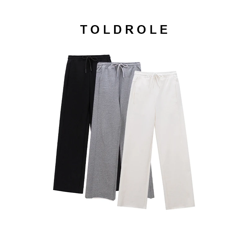 设计师秋冬新款抽绳直筒破边加绒卫裤(A132)