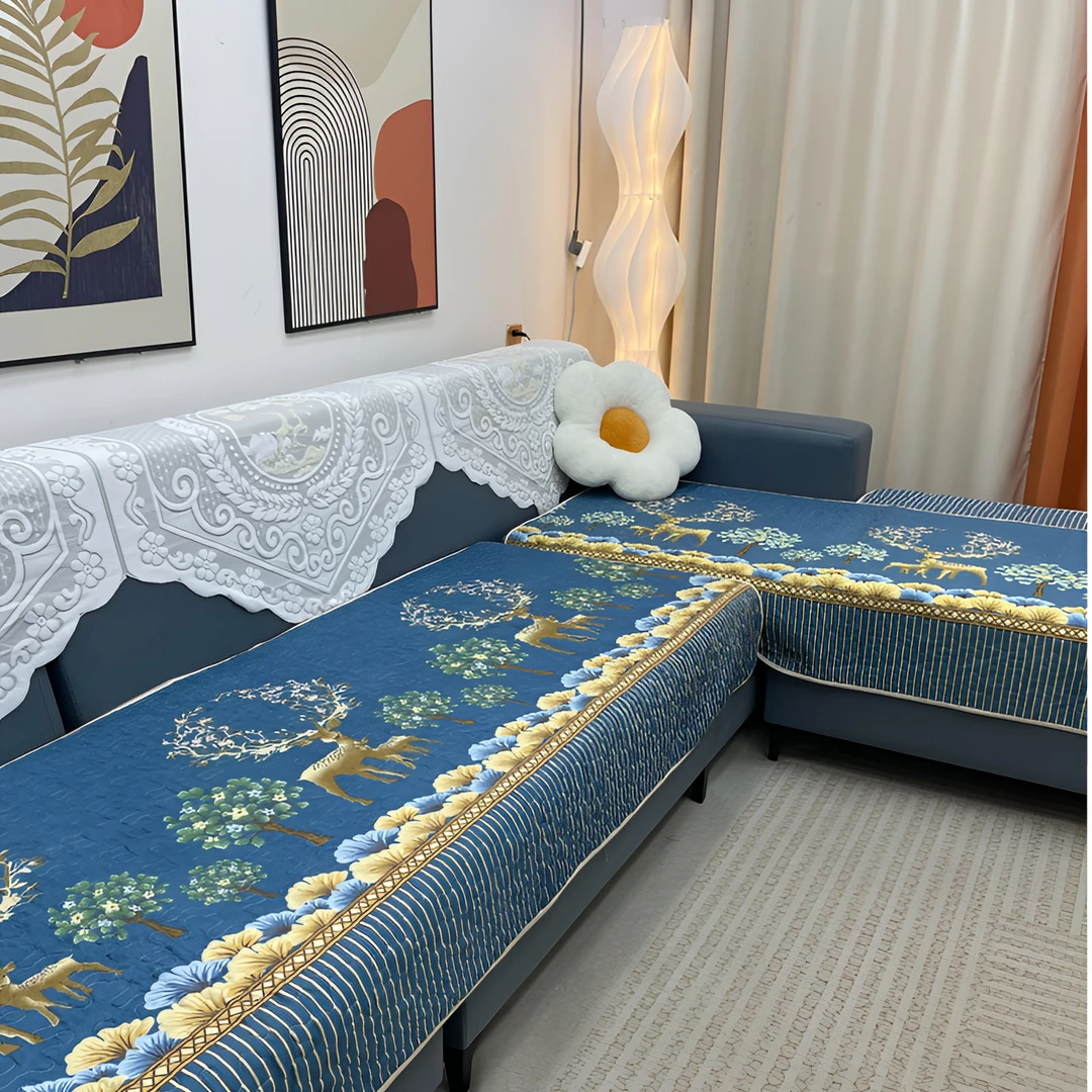 四季通用沙发垫一套四片坐垫防滑垫加厚加棉现代简约沙发套罩清仓