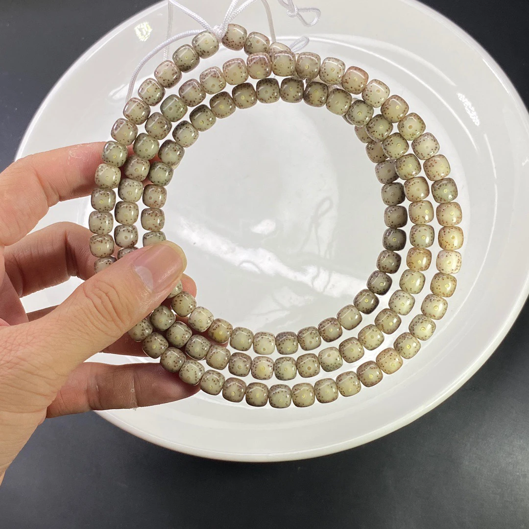 星月菩提108颗原生态石玉料留白男女精选同款文玩手串油性足长串