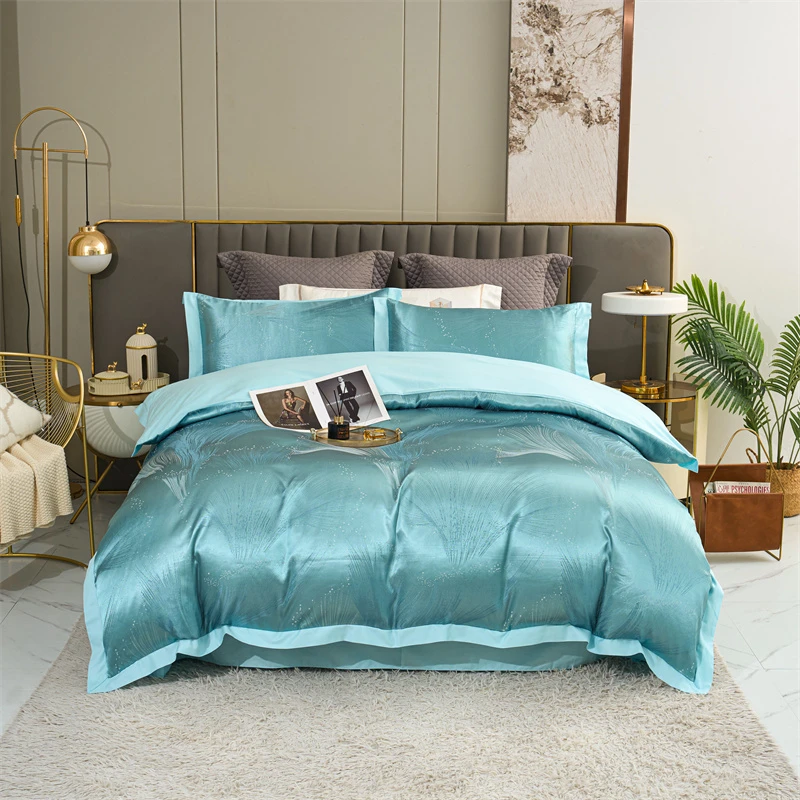 空之轨迹-轻奢全棉贡缎提花宽边工艺四件套-【M309】