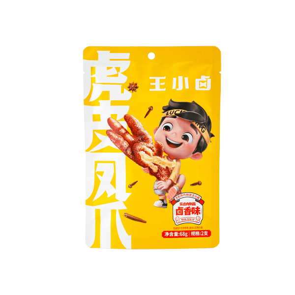 王小卤卤制工艺卤味休闲零食追剧解馋即食鸡爪虎皮凤爪68g*1袋