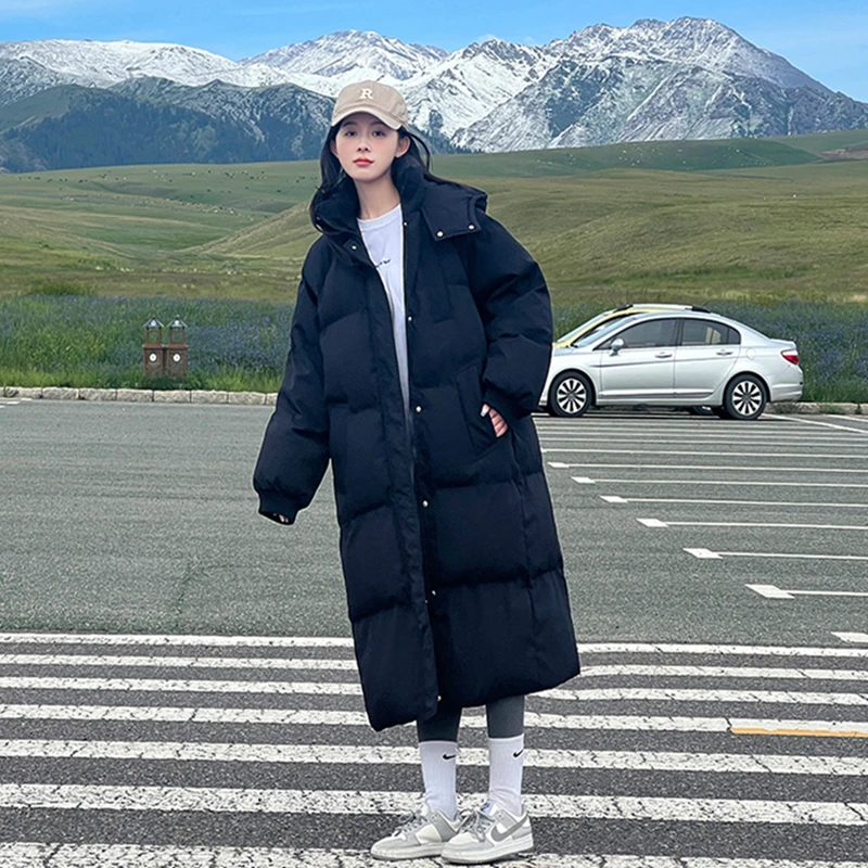 加厚oversize棉服女中长款韩版宽松过膝棉衣女外套2024年新款潮流