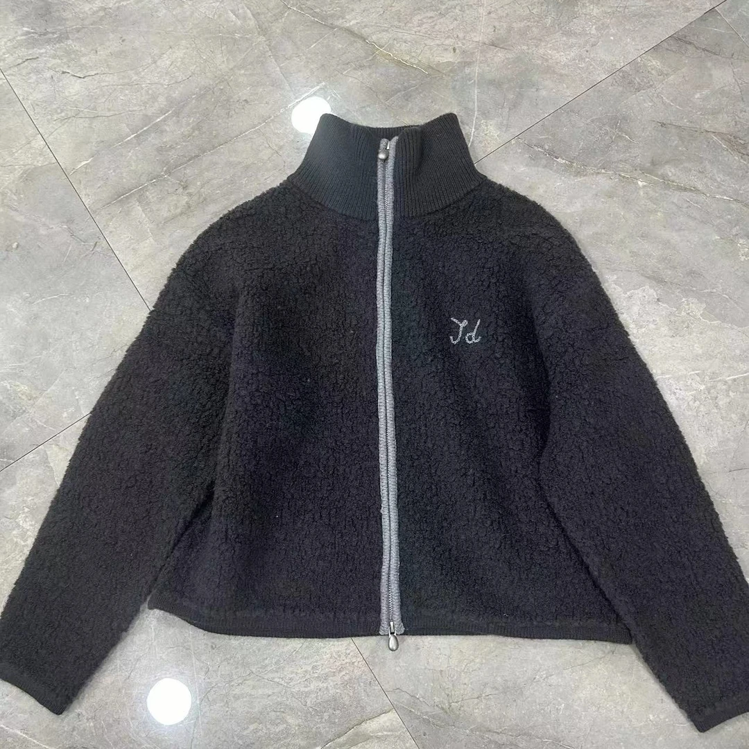 100%绵羊毛秋冬时尚百搭休闲圈圈绒立领外套57098