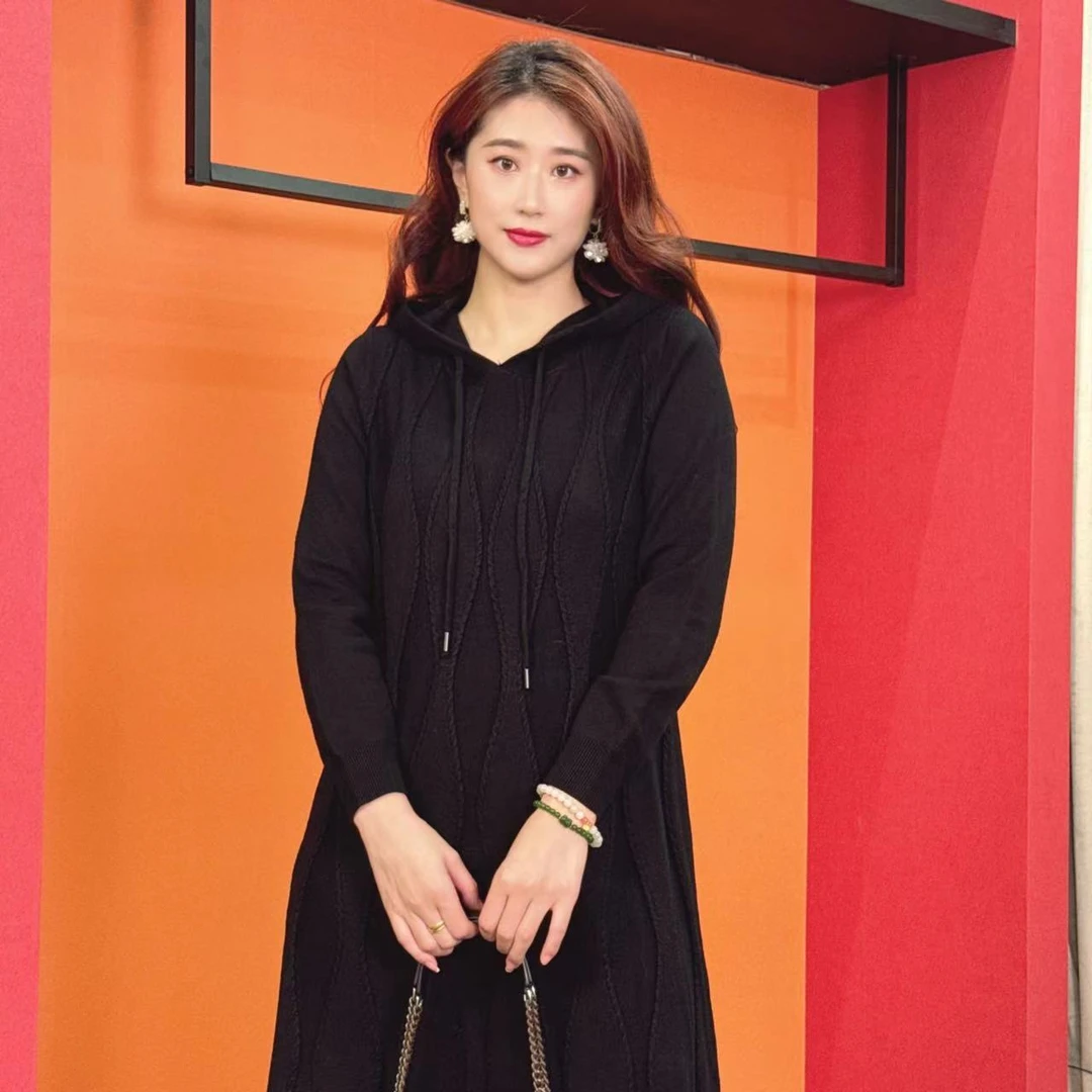 9801多金大码气质减龄长款A字裙子女装设计感连衣裙女