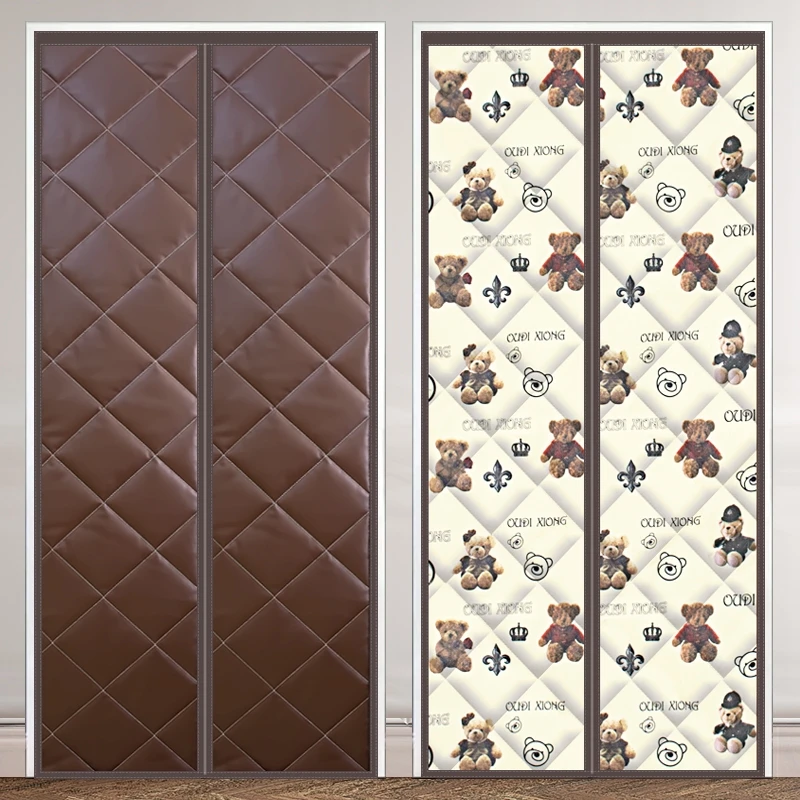 棉防寒门帘空调隔断帘保温防风家用防油免打孔热自吸冷气门子冬季