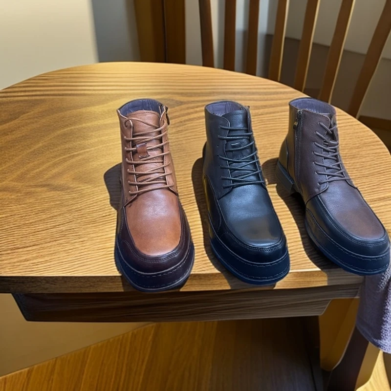 2024年新款男士高帮羊毛风格休闲鞋