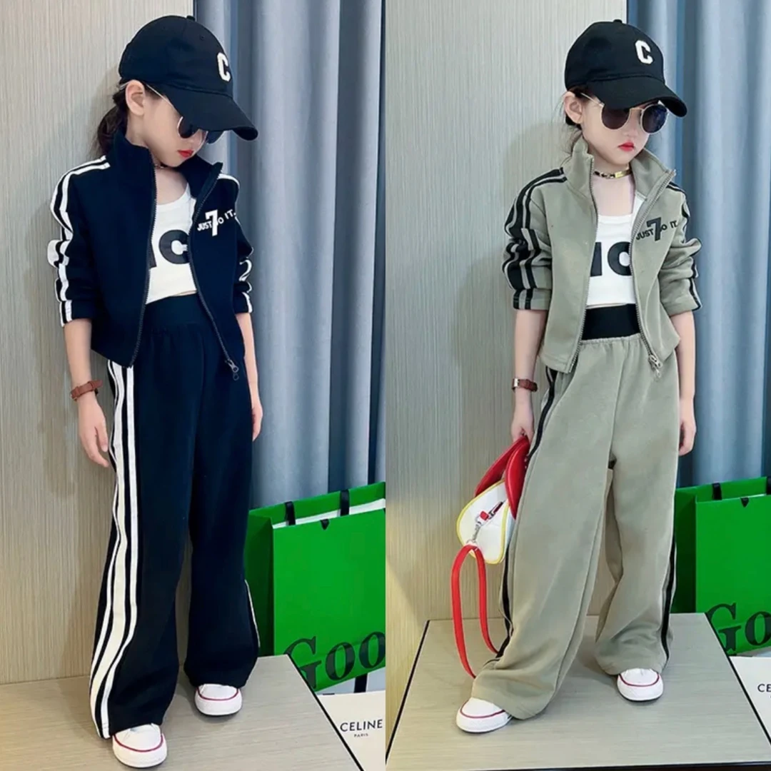 女童套装春款2025秋季洋气时髦儿童网红休闲运动两件套女大童春装