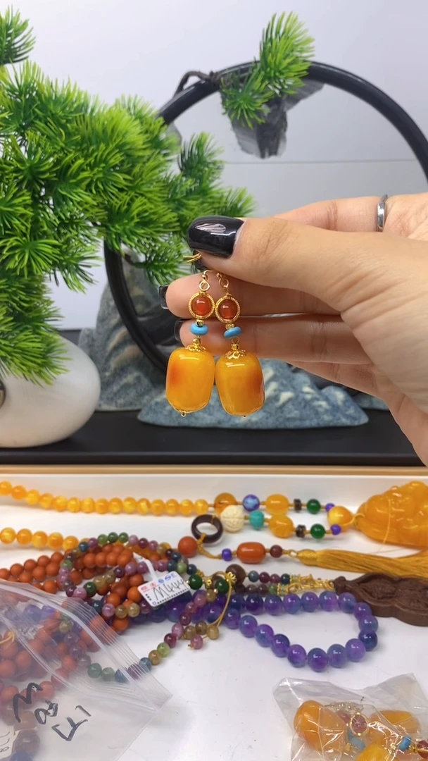 【闪购商品】蜜蜡耳坠未镶嵌耳钩E53