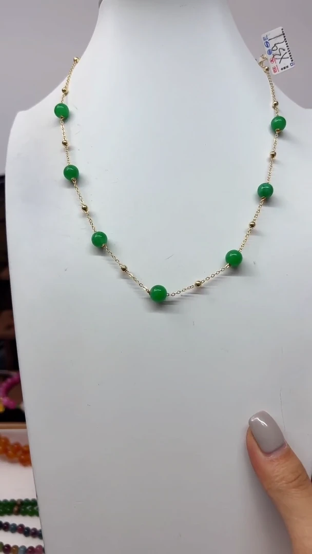 【闪购商品】翡翠颈饰14K金镶嵌项链X391