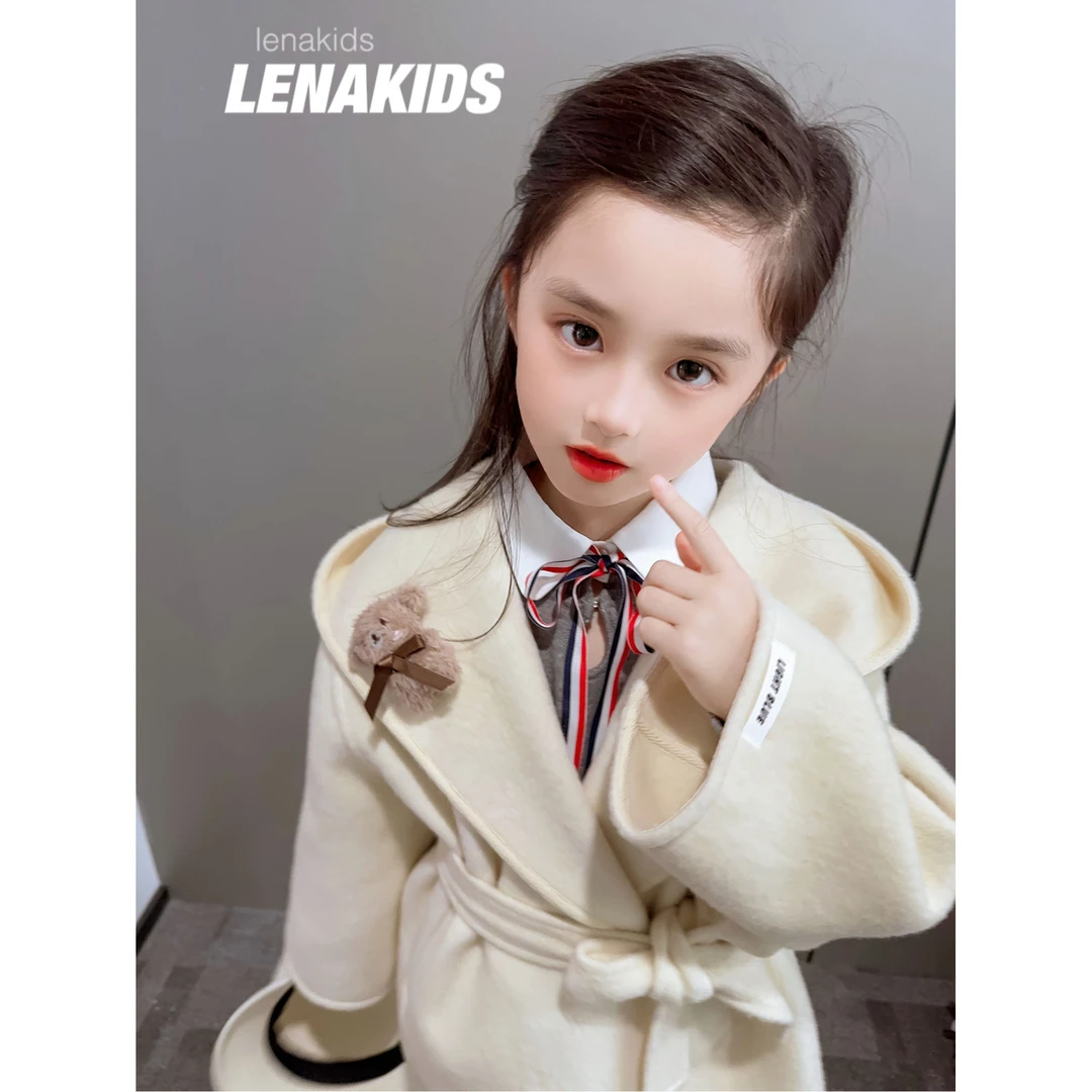 Lenakids【现货】【70羊毛·亲子】高级感女童大衣洋气外套23112702