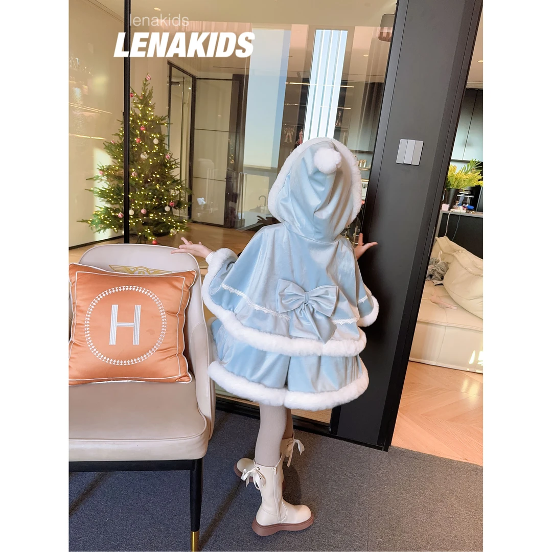 【现货】lenakids【双面绒·兔毛球球·新国风】连衣裙斗篷23111904