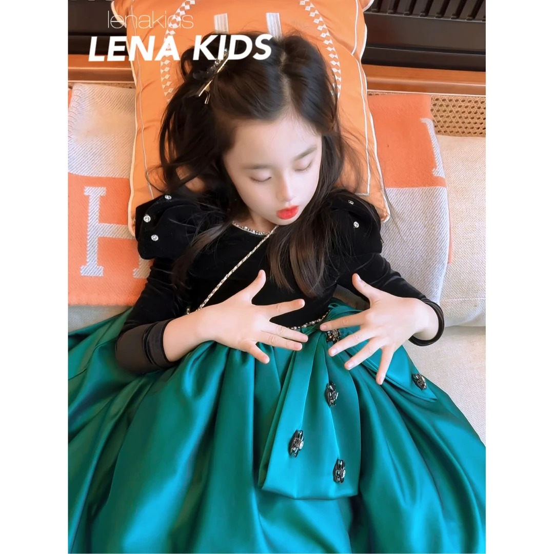 Lenakids洋气时髦气质女宝蝴蝶结礼服23121103