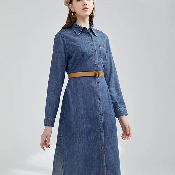 【诗语专属】曼德诗牛仔衬衫外套春复古衬衫Y330218-95636