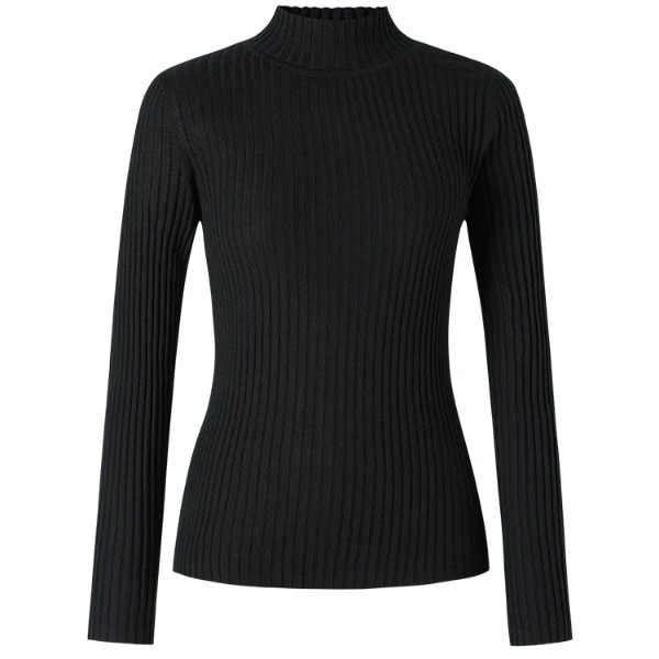 曼德诗时尚修身长袖气质设计感百搭毛针织衫上衣女秋冬Y733302630