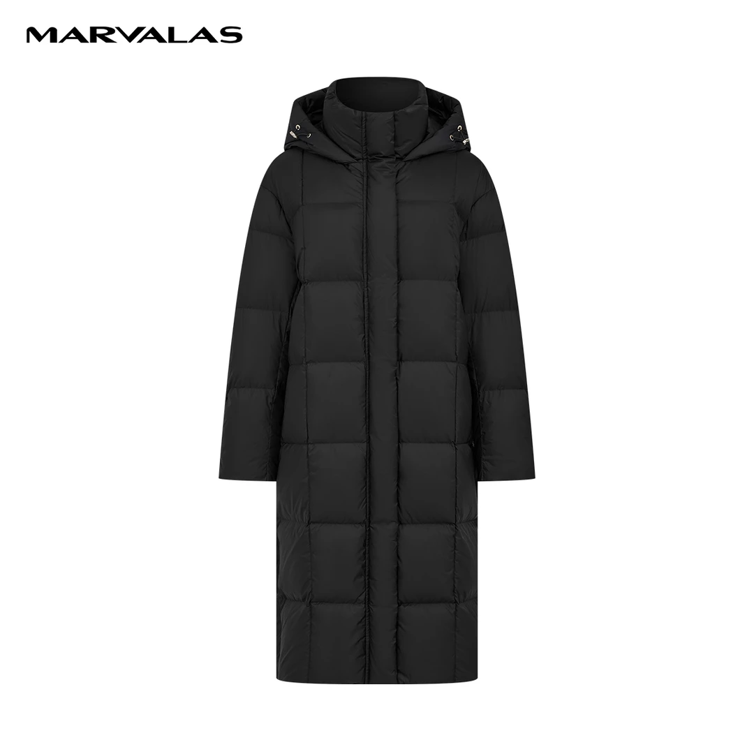 【商场同款】曼德诗长款羽绒服冬季连帽蓬松保暖外套M427307432