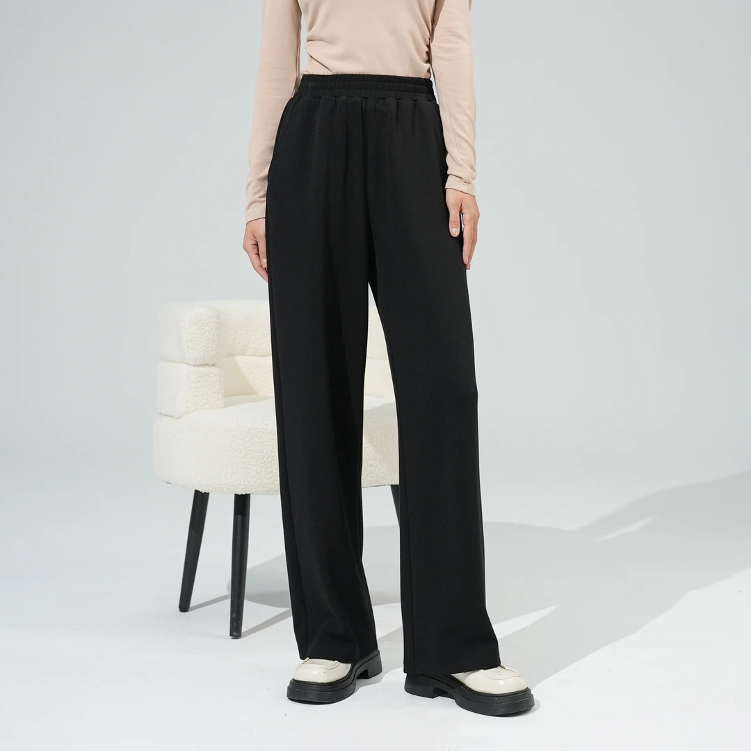 【高智淡人】曼德诗垂感云朵裤秋款宽松高腰时尚直筒裤MD102310682