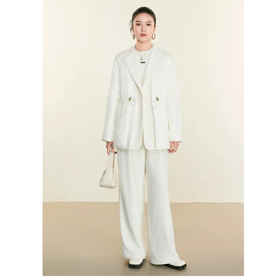 【专柜同款】羽绒服醋酯绵羊毛女冬季设计感短款外套Y427307091