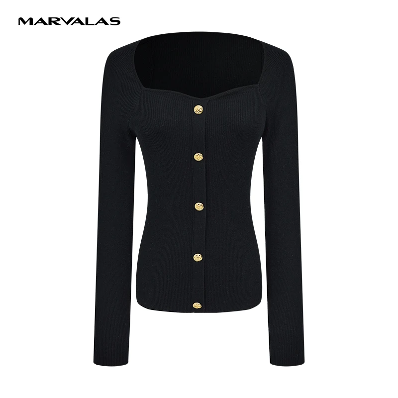 【专柜同款】M733303328曼德诗方领毛针织衫羊毛衫时髦气质上衣