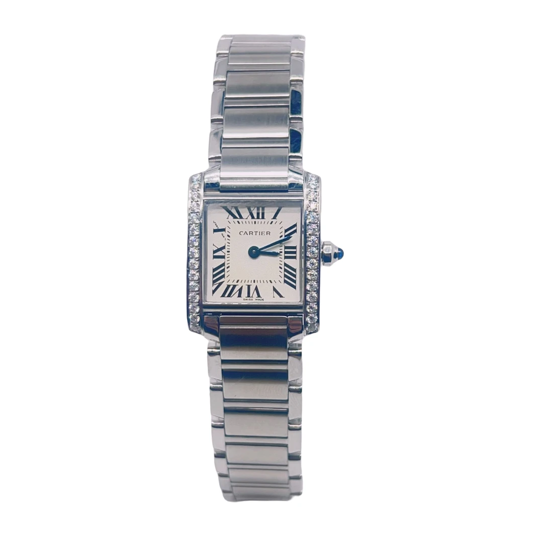 95新 Cartier/卡地亚 66028/法坦系列/女士石英表/20*25/钻扣后配