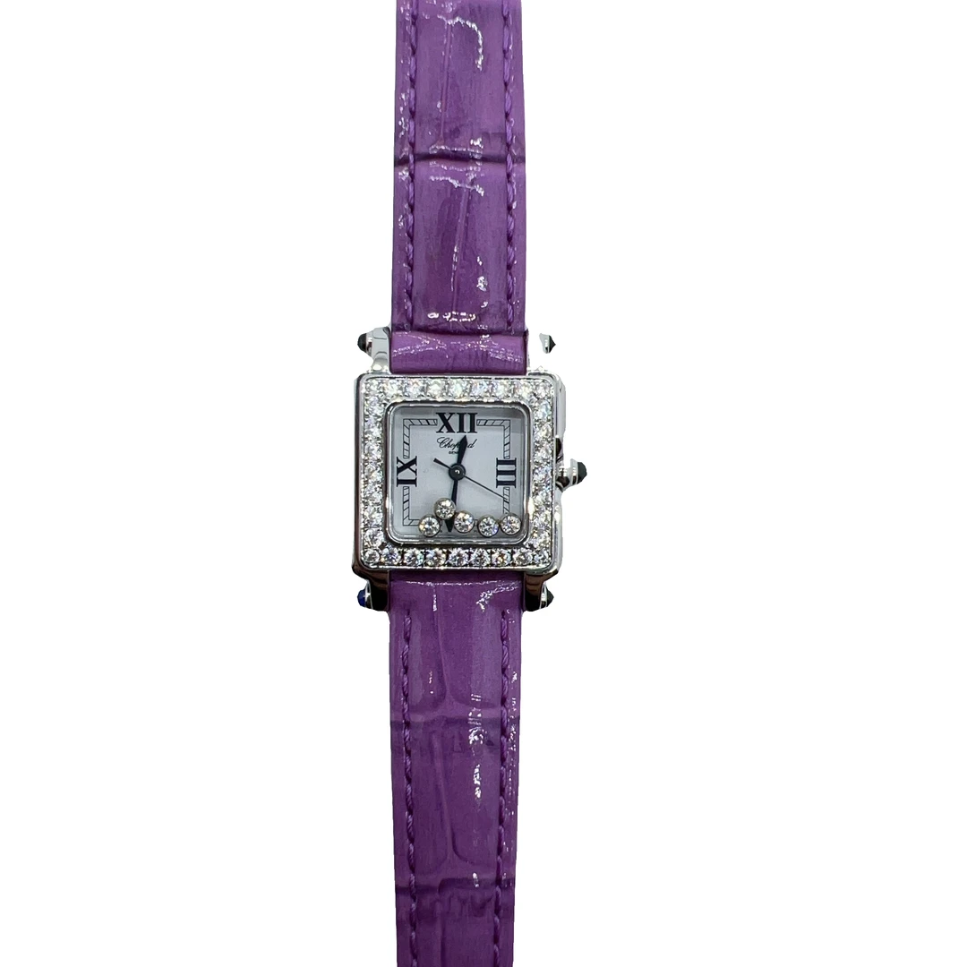 95新 Chopard/萧邦 happy系列，18002 女士石英表 后镶大钻