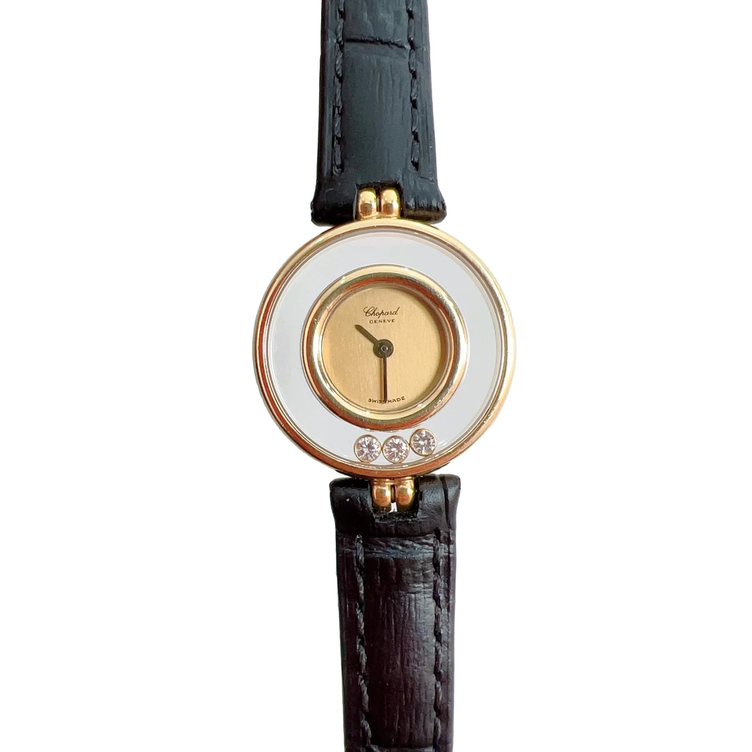 95新 Chopard/萧邦 happy系列 07338 原扣 18k金表 22盘